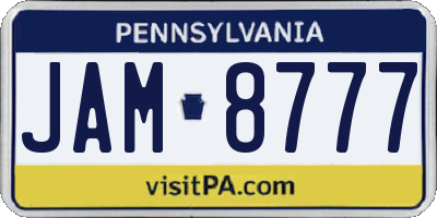 PA license plate JAM8777