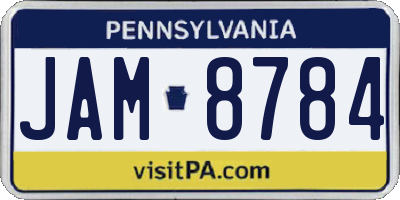 PA license plate JAM8784
