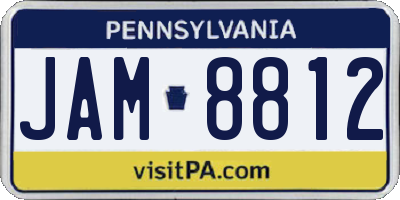 PA license plate JAM8812
