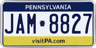 PA license plate JAM8827