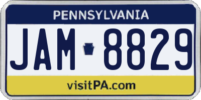 PA license plate JAM8829