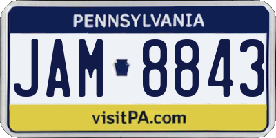 PA license plate JAM8843