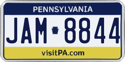 PA license plate JAM8844