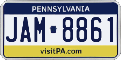 PA license plate JAM8861
