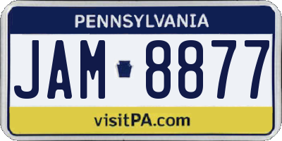 PA license plate JAM8877