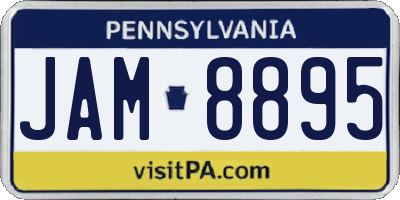 PA license plate JAM8895