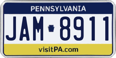 PA license plate JAM8911