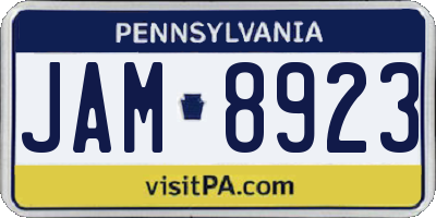 PA license plate JAM8923