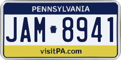 PA license plate JAM8941