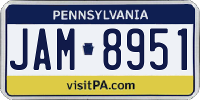 PA license plate JAM8951