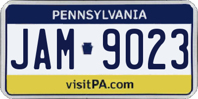 PA license plate JAM9023