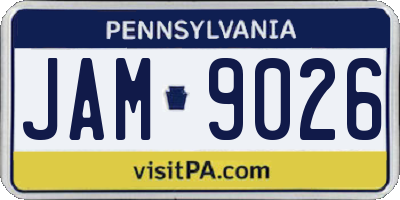 PA license plate JAM9026