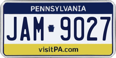 PA license plate JAM9027