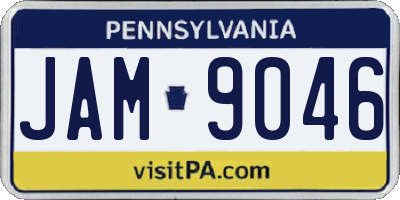 PA license plate JAM9046