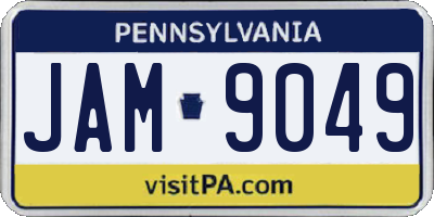 PA license plate JAM9049