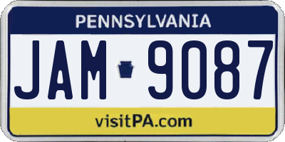 PA license plate JAM9087