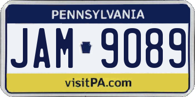 PA license plate JAM9089