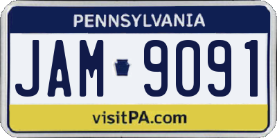 PA license plate JAM9091