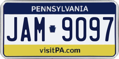 PA license plate JAM9097