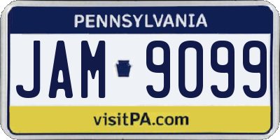 PA license plate JAM9099