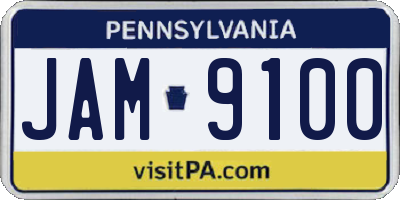 PA license plate JAM9100