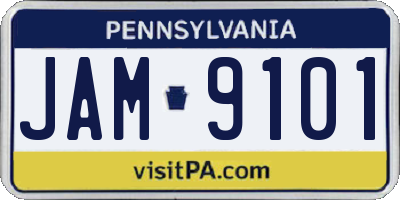 PA license plate JAM9101