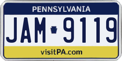 PA license plate JAM9119