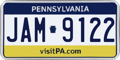 PA license plate JAM9122