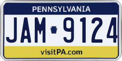 PA license plate JAM9124