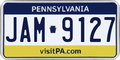 PA license plate JAM9127