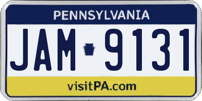 PA license plate JAM9131
