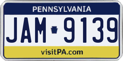 PA license plate JAM9139