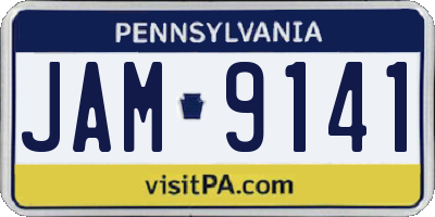 PA license plate JAM9141
