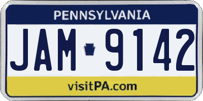 PA license plate JAM9142