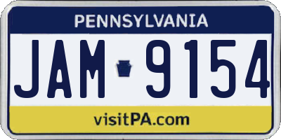 PA license plate JAM9154