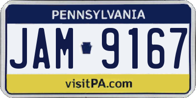PA license plate JAM9167