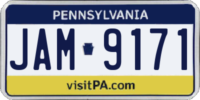 PA license plate JAM9171