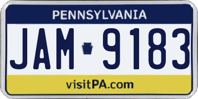 PA license plate JAM9183