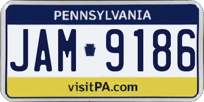 PA license plate JAM9186