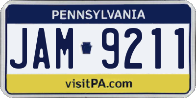 PA license plate JAM9211