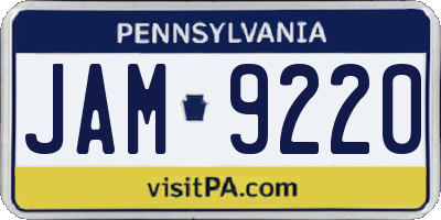 PA license plate JAM9220