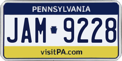 PA license plate JAM9228