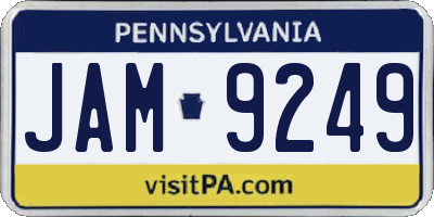 PA license plate JAM9249
