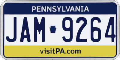 PA license plate JAM9264