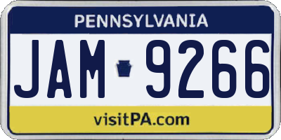 PA license plate JAM9266