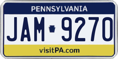 PA license plate JAM9270