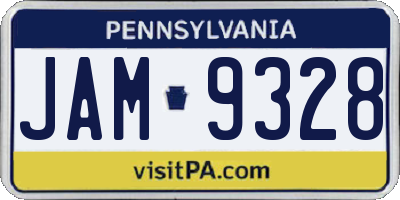 PA license plate JAM9328