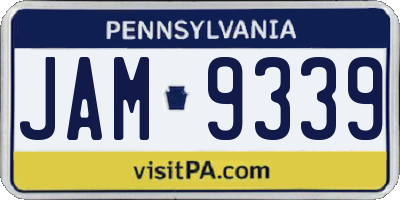 PA license plate JAM9339