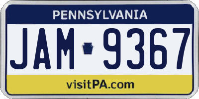 PA license plate JAM9367
