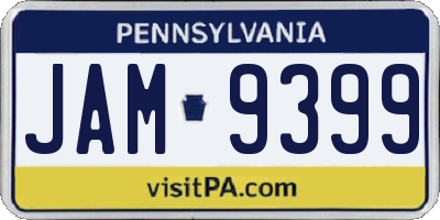 PA license plate JAM9399